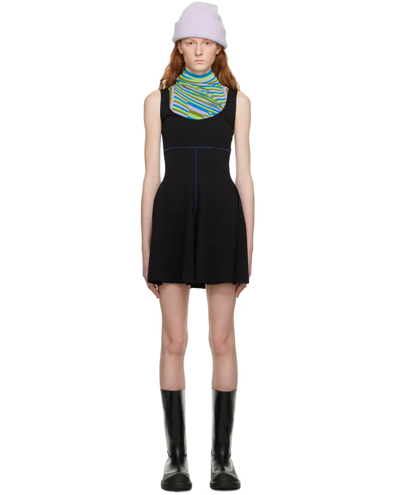 Marni Black Flared Minidress 00n99