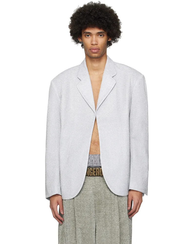 ERL Silver Metallic Blazer Silver