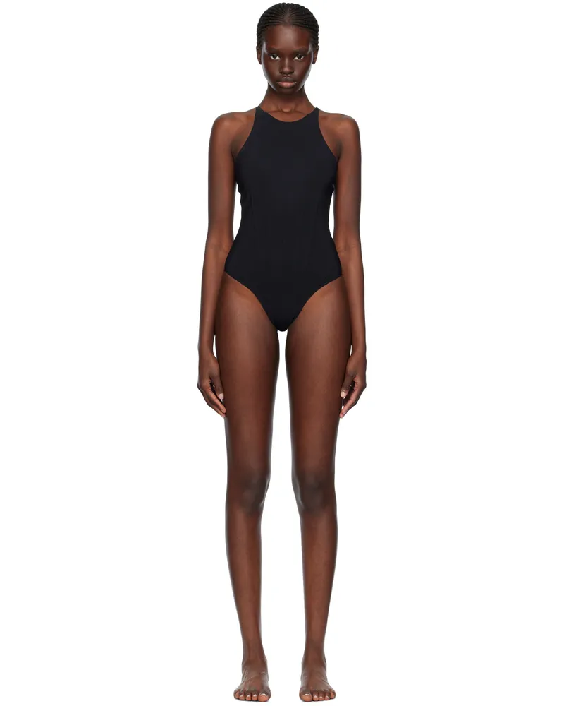Thierry Mugler Black Bonded Swimsuit 1999