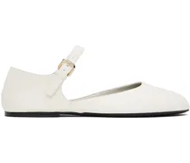 White Round Toe D'Orsay Ballerina Flats