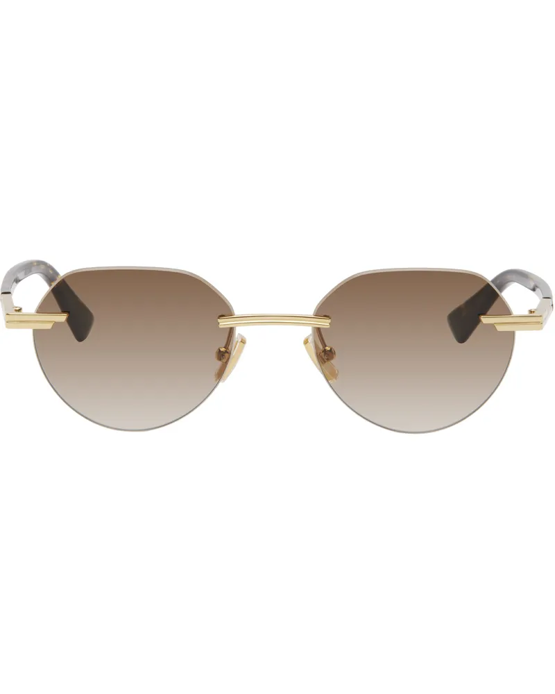 Bottega Veneta Gold Glaze Rimless Sunglasses 003