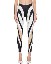 Thierry Mugler Black & Off-White Spiral Leggings Mblk