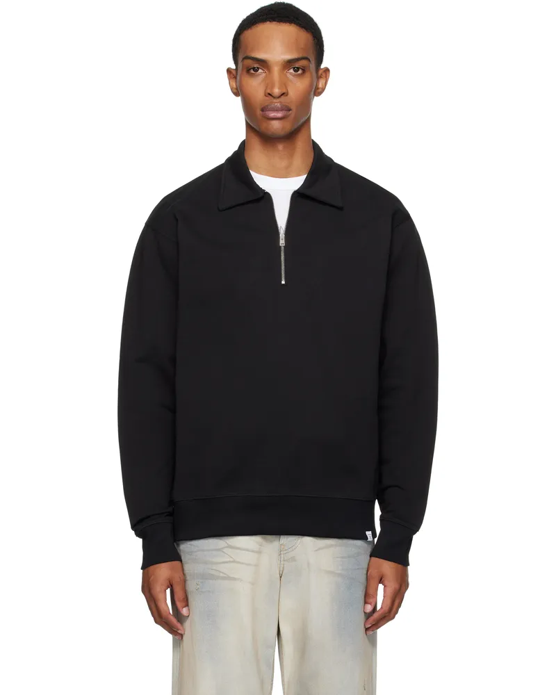 Norse Projects Black Ketel Relaxed Organic Half Zip Sweatshirt Black9999