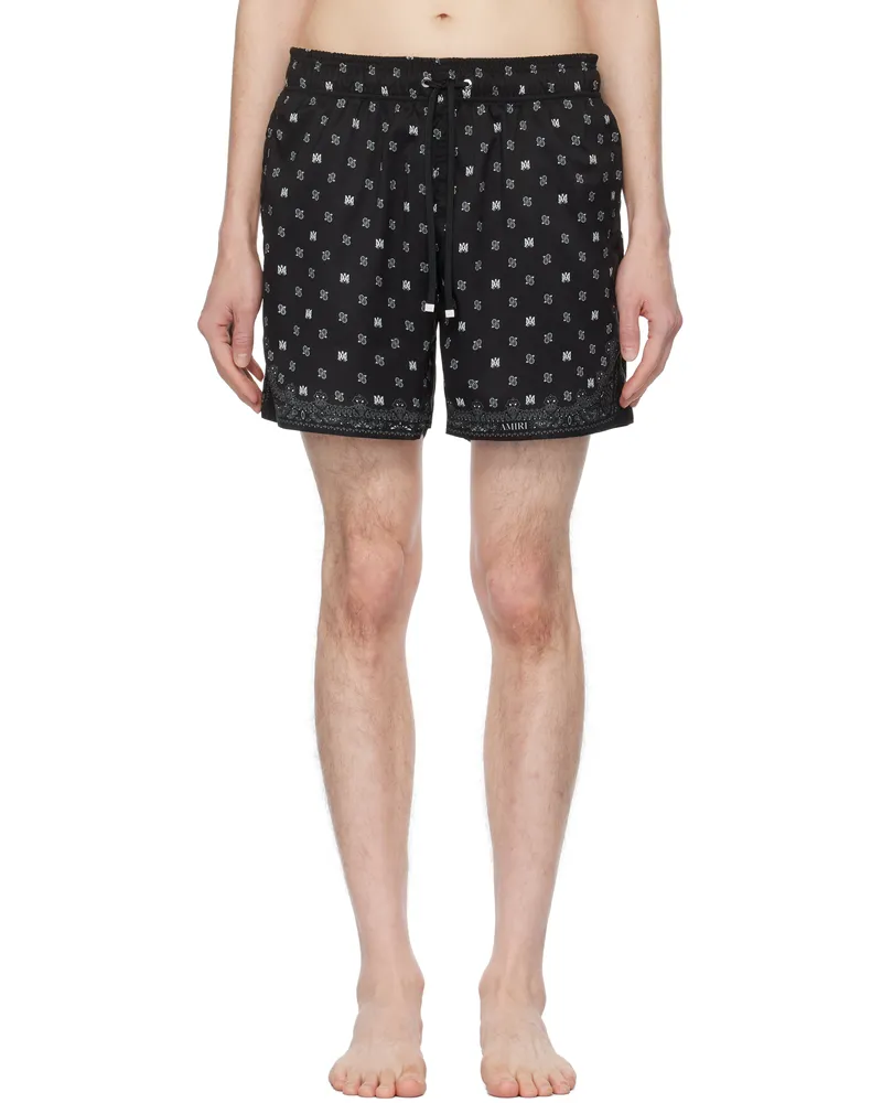 Amiri Black MA Paisley Swim Shorts Black
