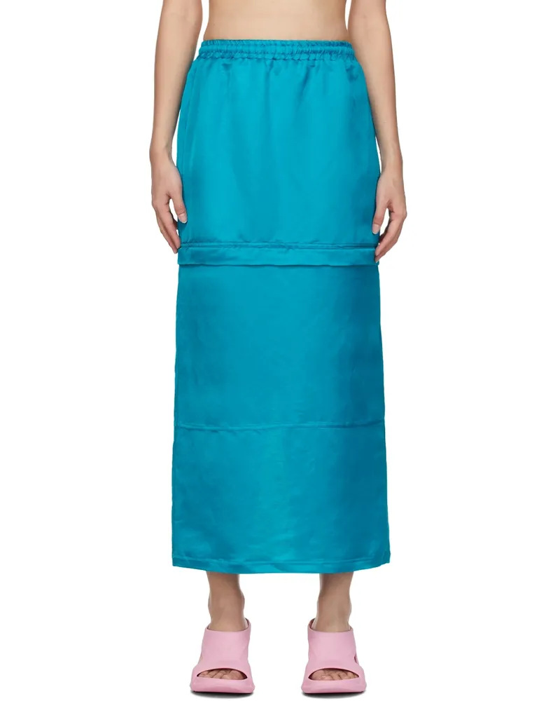 BONBOM Blue Two-Way Zip Skirt Turquoise