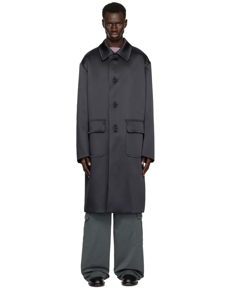 Dries van Noten Navy Loose Fit Mac Coat 509