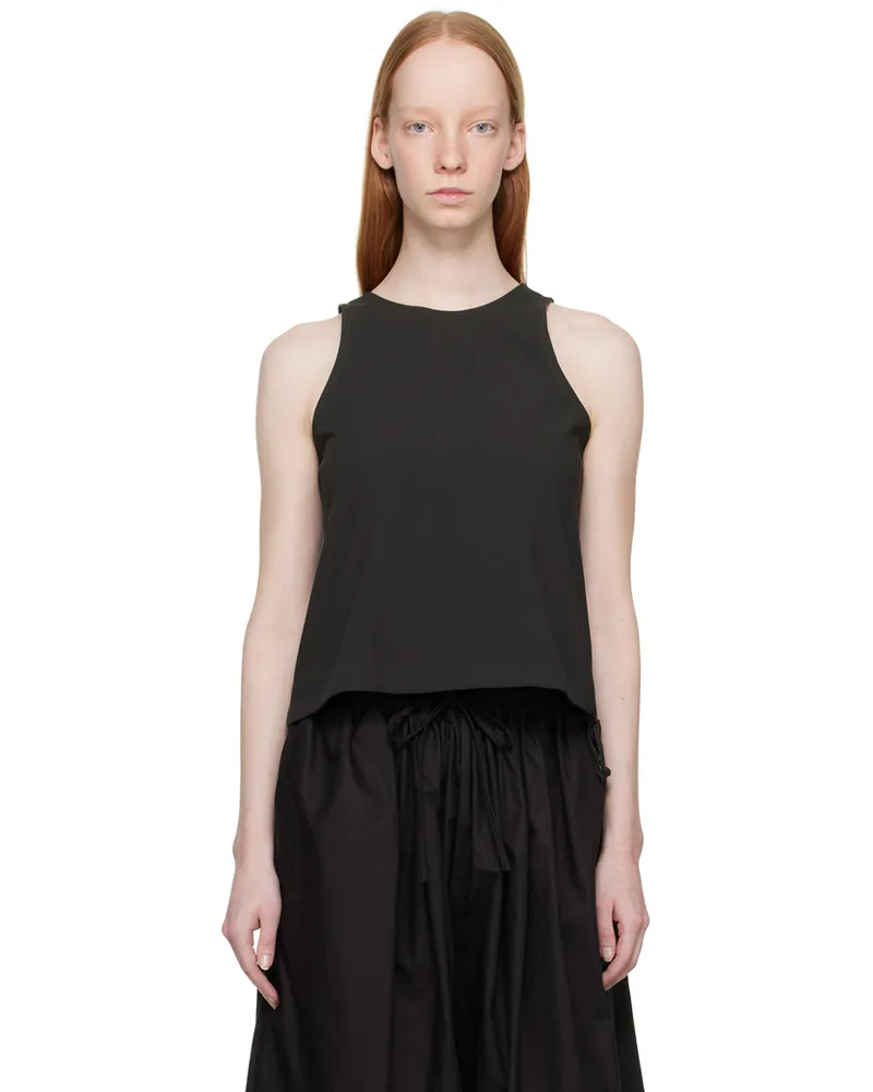 Missing You Already Black Drawstring Tank Top Charcoal