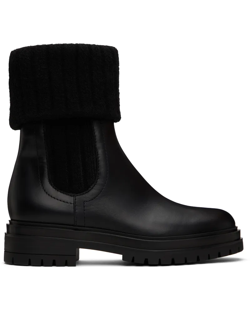 Gianvito Rossi Black Tenney Chelsea Boots Blk+blk