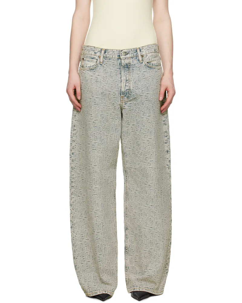 Acne Studios Blue Baggy Fit 1981F Monogram Jeans Buf