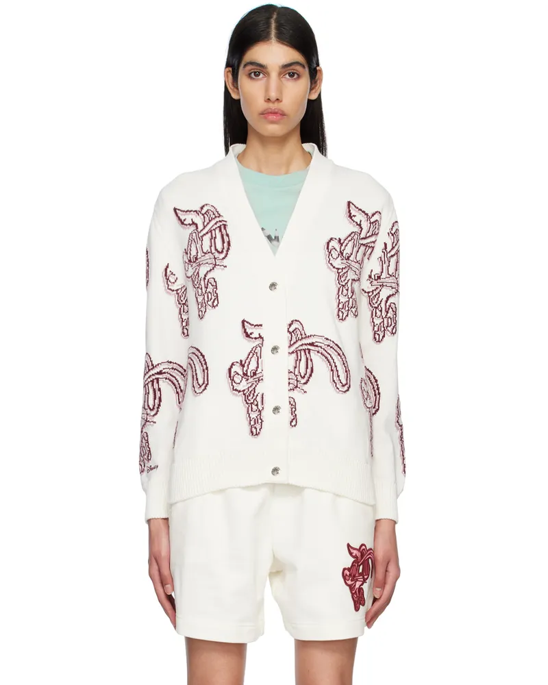 Moncler White Roger Rabbit Cardigan 032