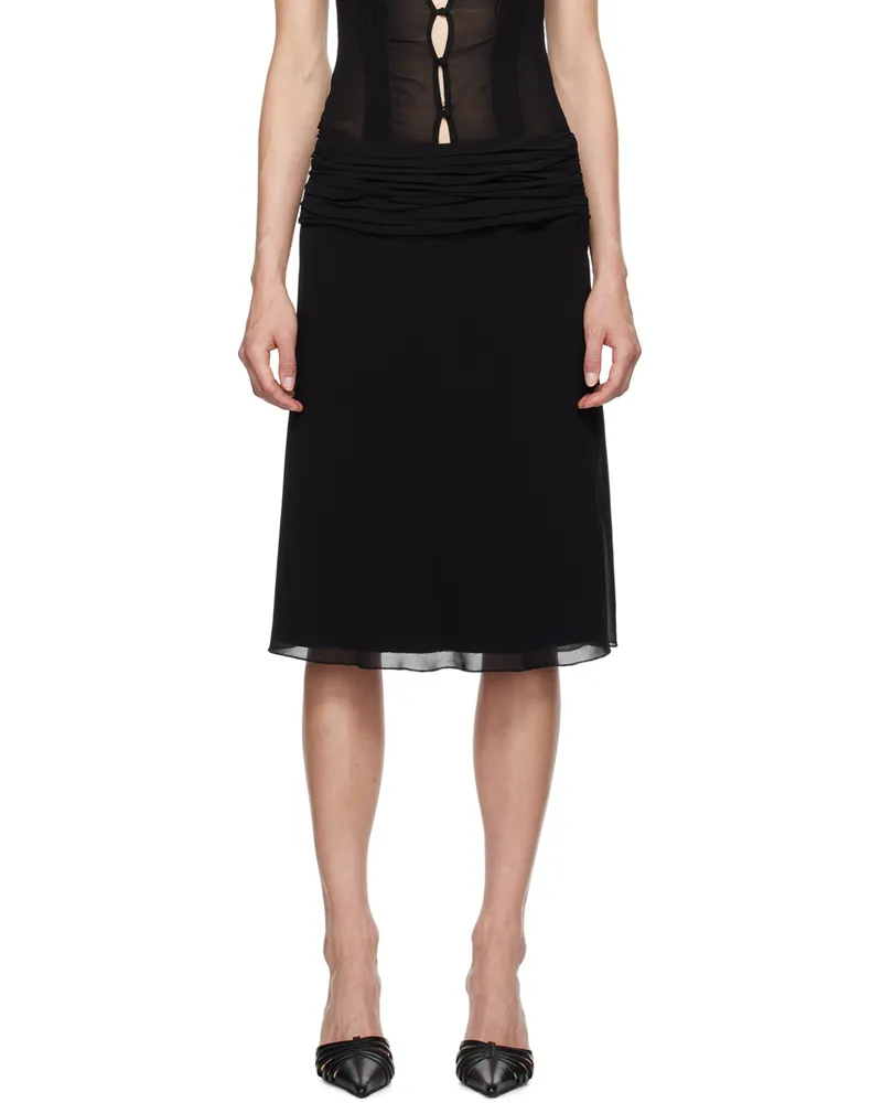 GUIZIO Black Eda Midi Skirt Black