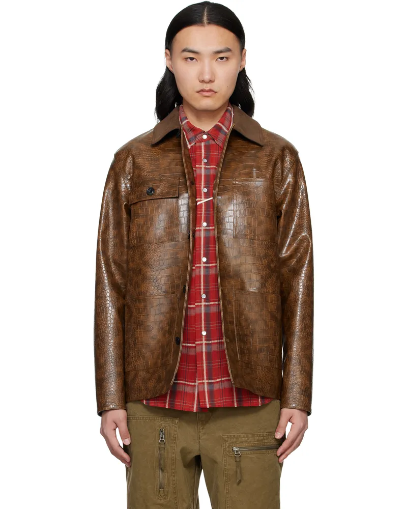 Andersson Bell Brown Work Faux-Leather Jacket Brown