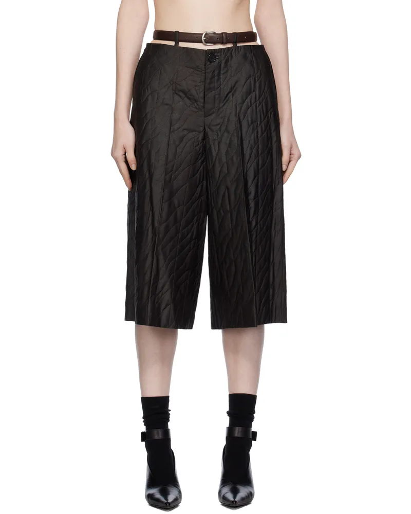 UMBER POSTPAST Brown Mud-Dyed Shorts Dark