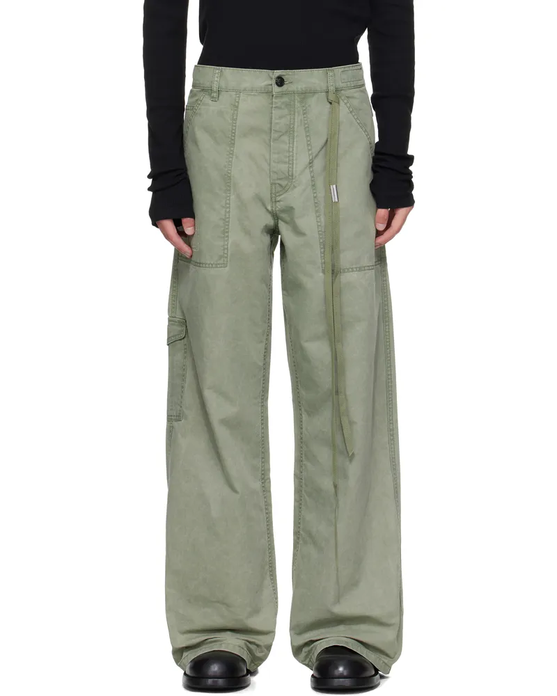 Ann Demeulemeester Green Monder Workwear Comfort Cargo Pants Sage