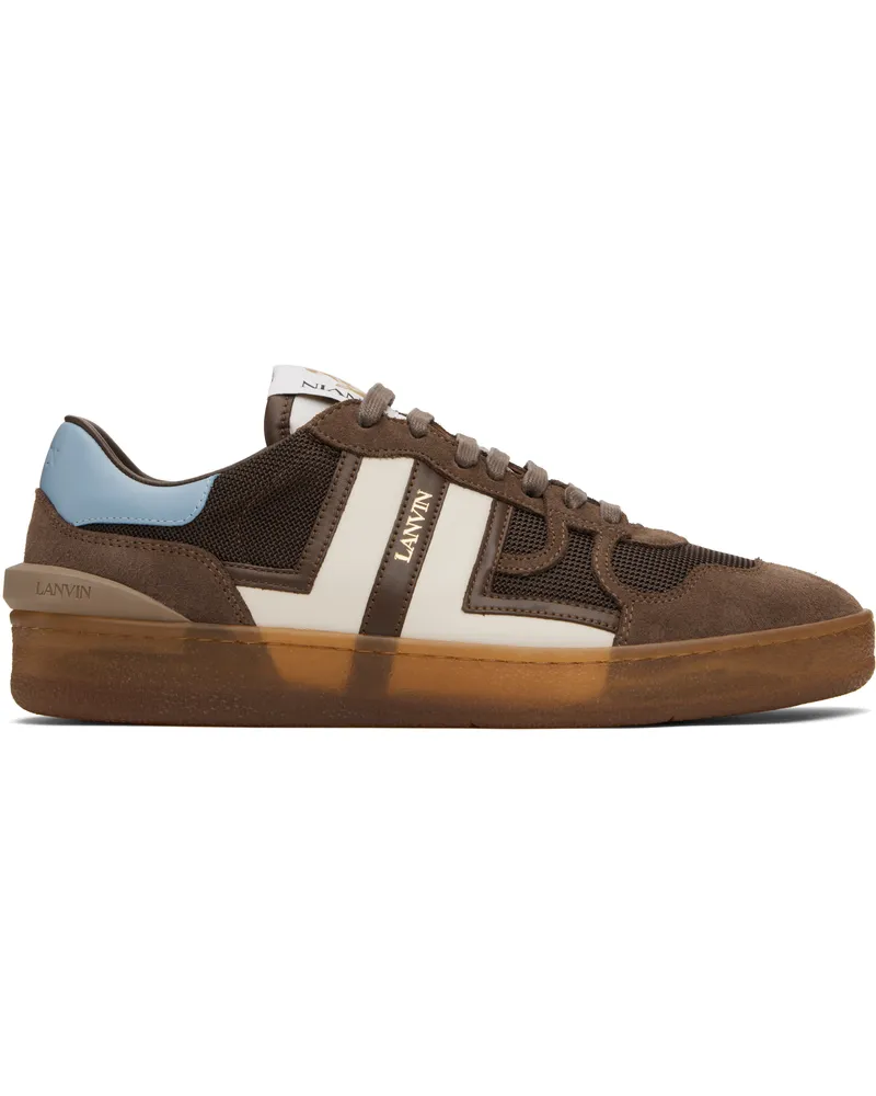 Lanvin Brown Clay Mesh Sneakers Ecru