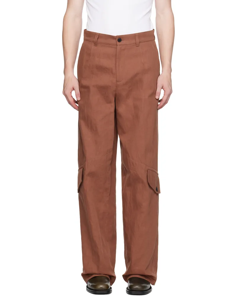 Dries van Noten Brown Wide Leg Cargo Pants 360