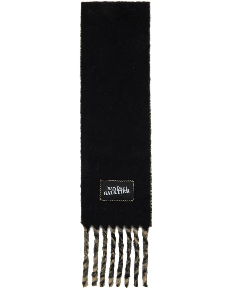 Jean Paul Gaultier Beige & Black Alpaca Scarf 0300