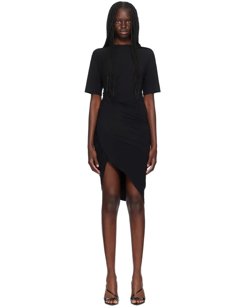 Thierry Mugler Black Draped Pierced Minidress 1999
