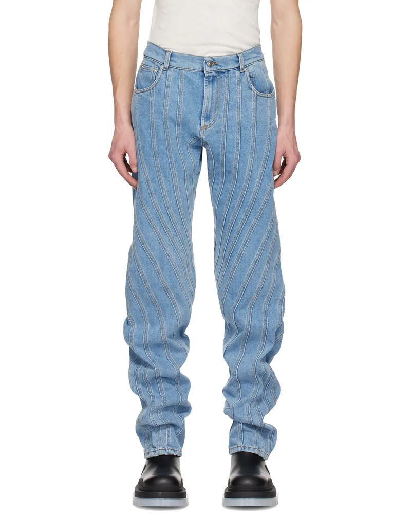 Thierry Mugler Blue Spiral Jeans 6048