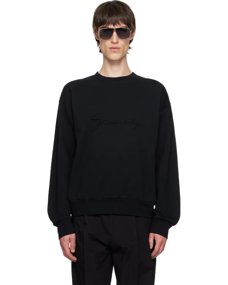 Givenchy Black 'GIVENCHY' Signature Sweatshirt 001-black