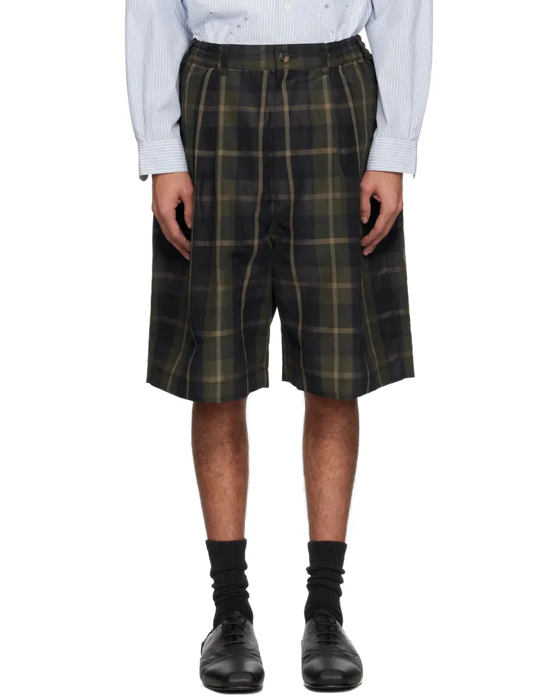 Comme des Garçons Khaki Linen Shorts Khaki