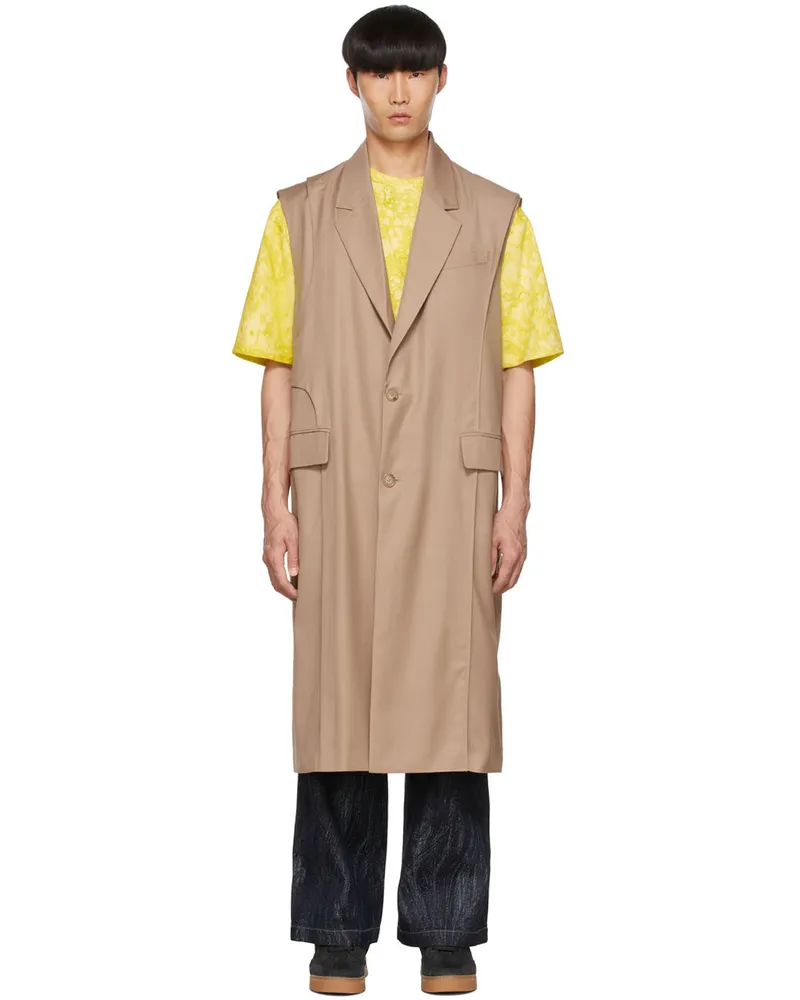 Feng Chen Wang Brown Polyester Vest Khaki