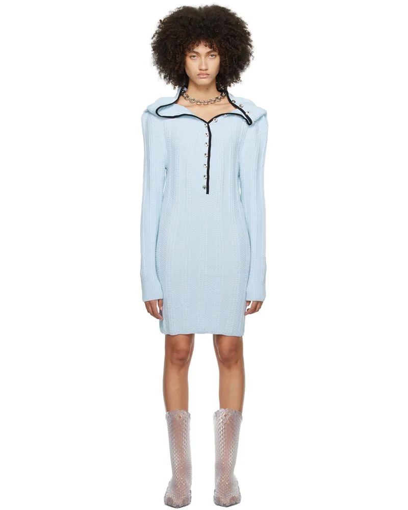 Y/PROJECT Blue Ruffle Necklace Minidress Baby