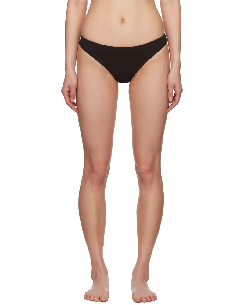 Jil Sander Brown Embroidered Logo Bikini Bottom 204
