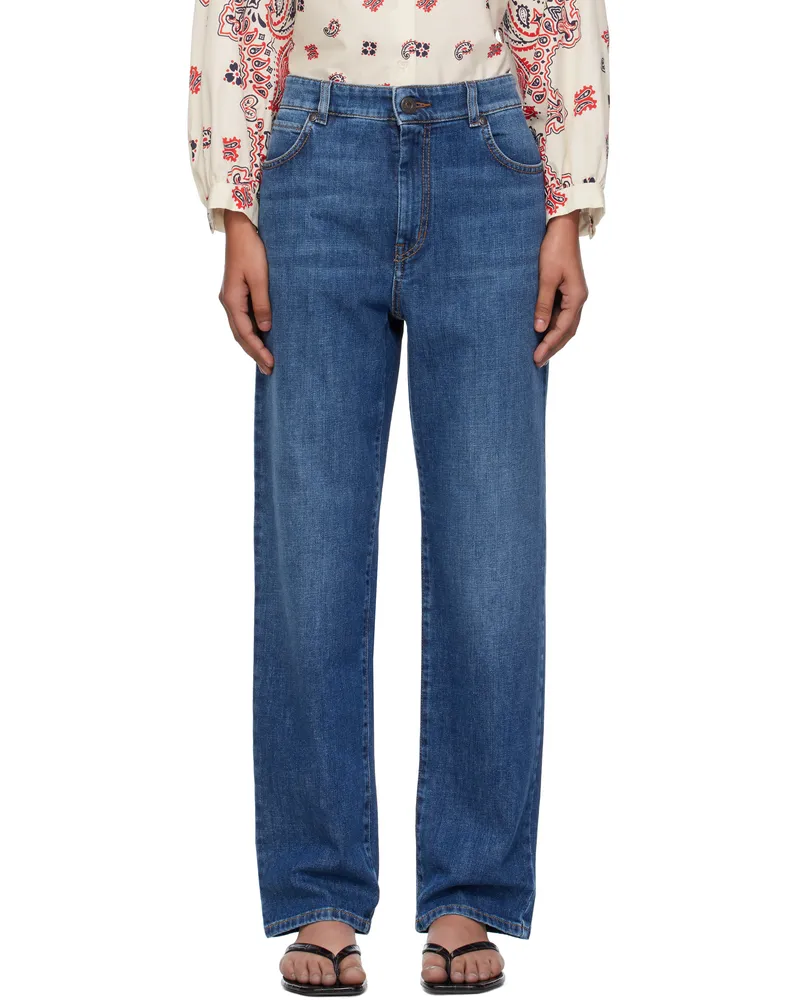 Max Mara Blue W90 Straight Jeans 008