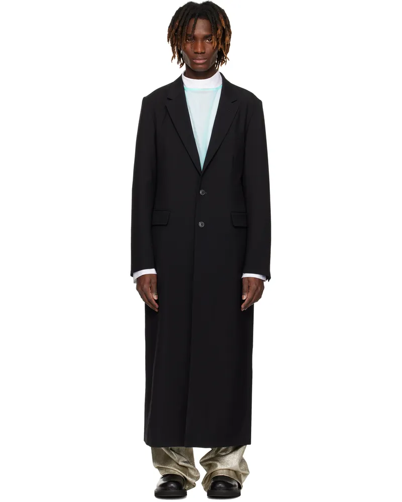 Dries van Noten Black Wool & Mohair Coat 900