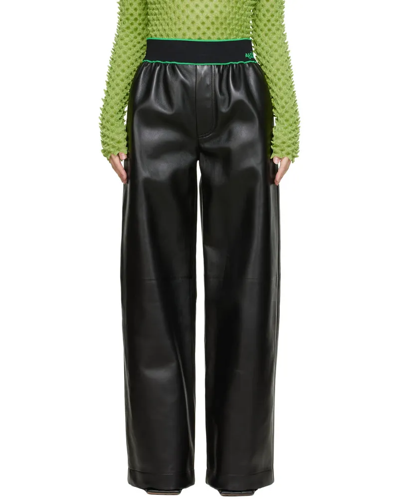 Bottega Veneta Black Leather Trousers 1000