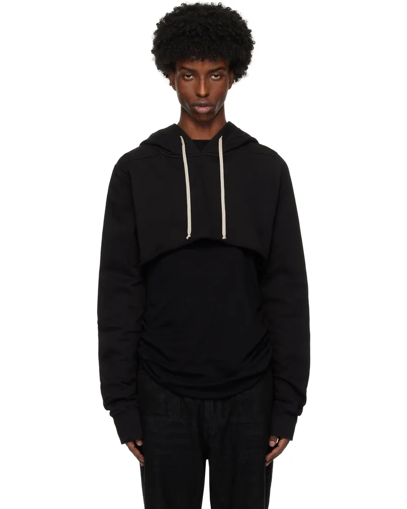 DRKSHDW by Rick Owens Black Porterville Cropped Hoodie 09
