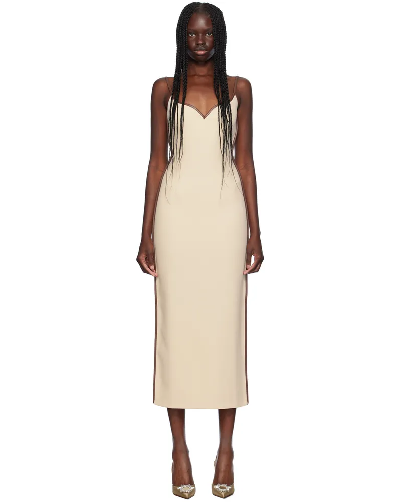 Paris Georgia Off-White Heart Midi Dress Cream