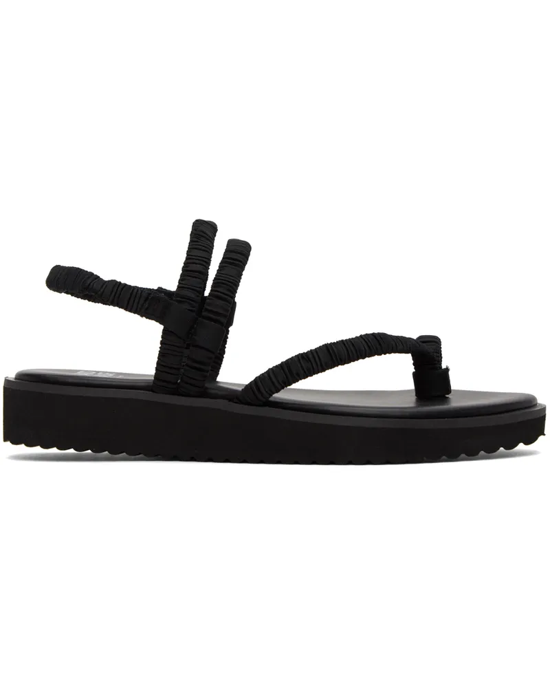 Issey Miyake Black Pleats Strap Sandals 15