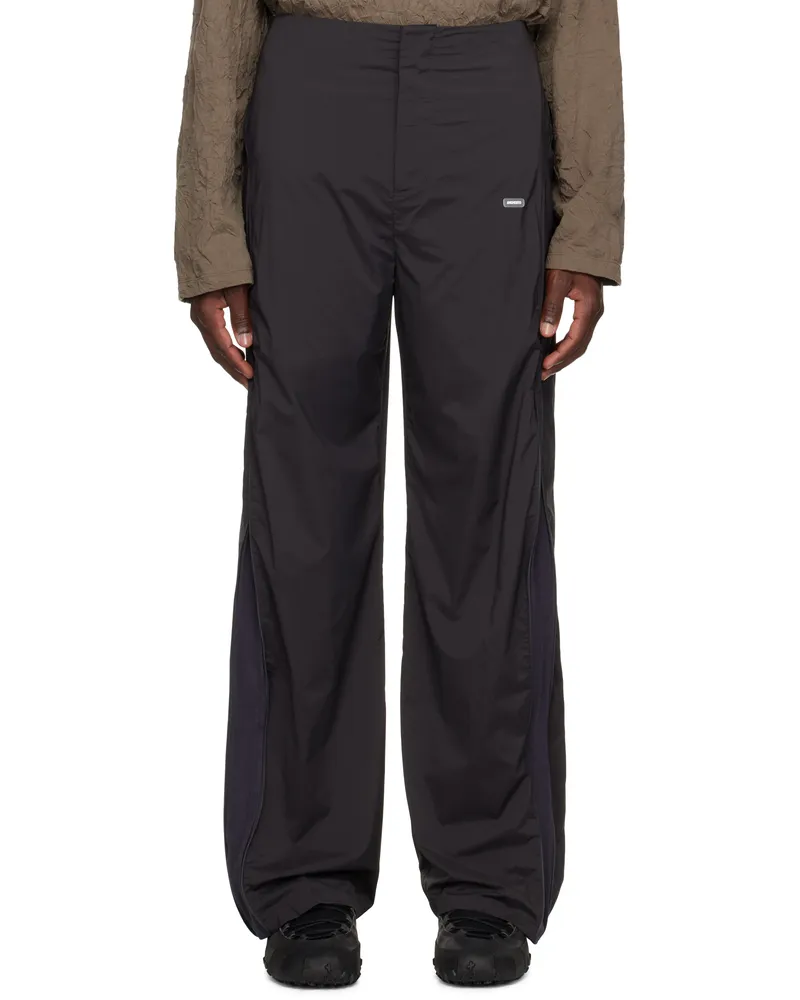 AMOMENTO Gray Side Vent Trousers Charcoal