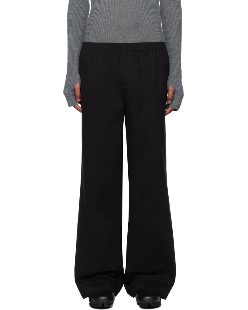 Robyn Lynch Black Relaxed Fit Twill Trousers Black
