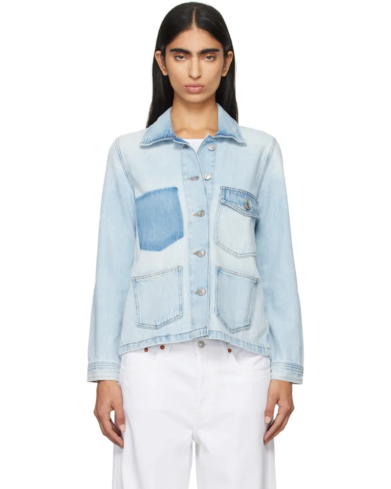 Frame Denim Blue Chore Denim Jacket Vesper