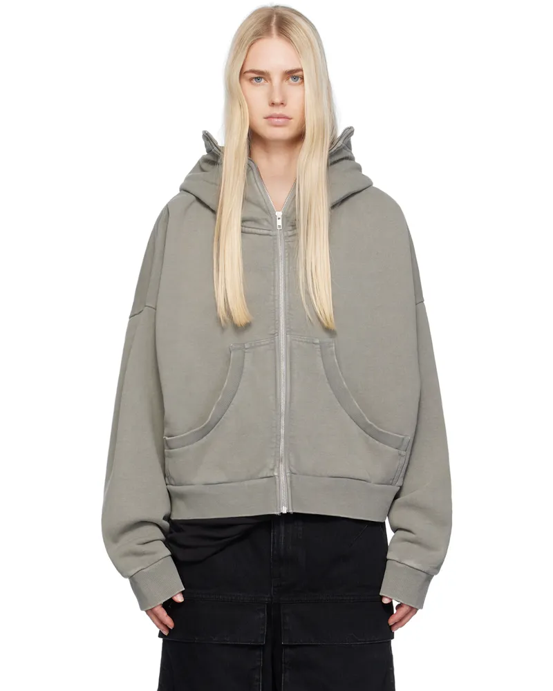 Entire Studios Gray Full Zip Hoodie Rhino
