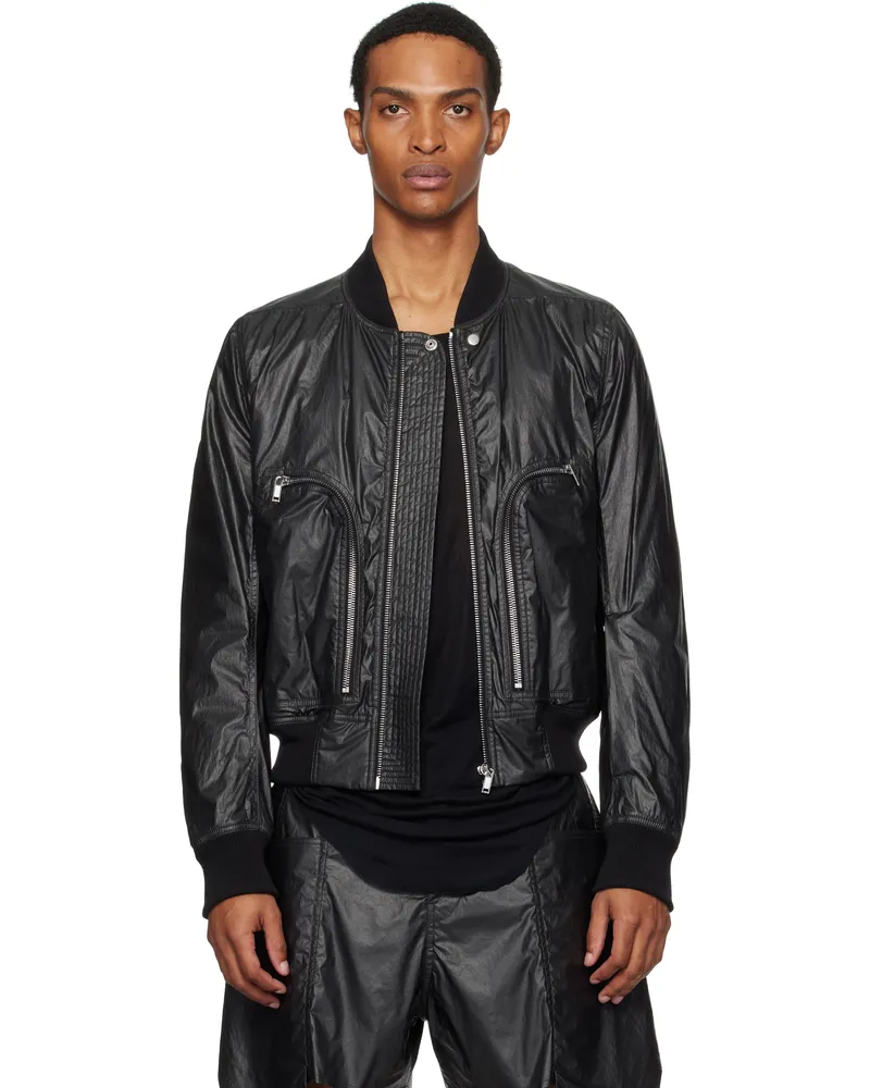 Rick Owens Black Bauhaus Flight Bomber Jacket 09