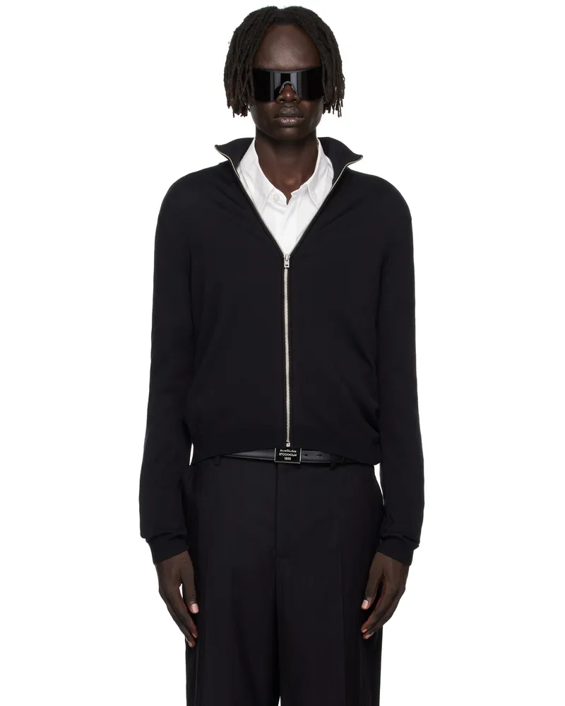 Acne Studios Black Zip Up Cardigan 900