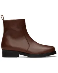 Studio Nicholson Brown Square Boots Whiskey