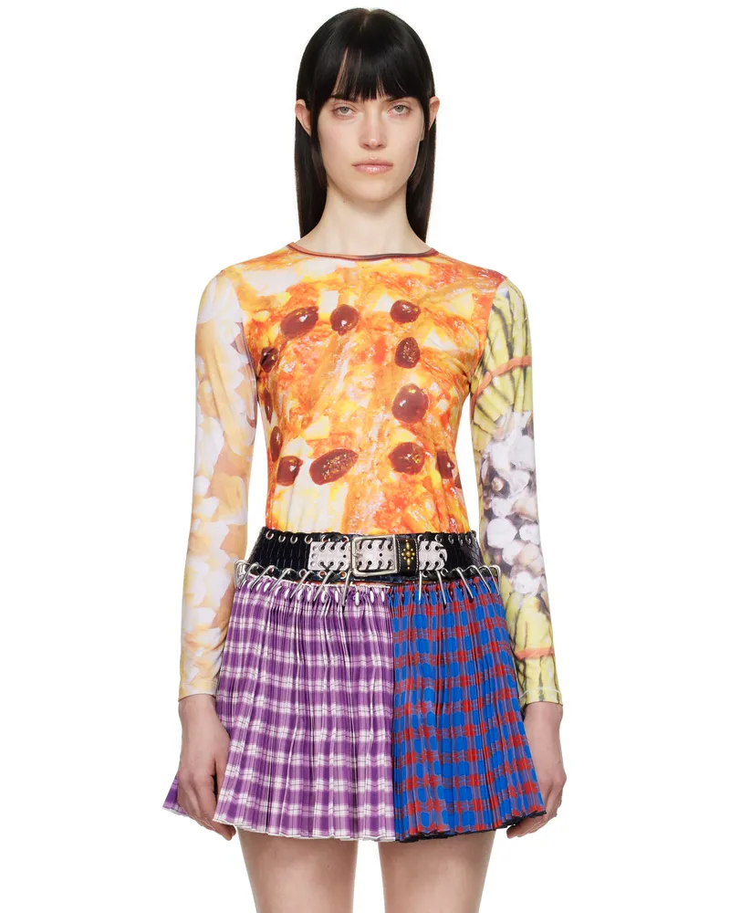 CHOPOVA LOWENA Multicolor 'Dinner's Served' Fitted Jersey T-shirt Multi