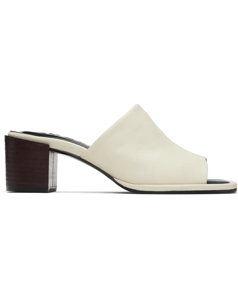 by FAR Off-White Francisco Lamb Nappa Heeled Sandals Wh020