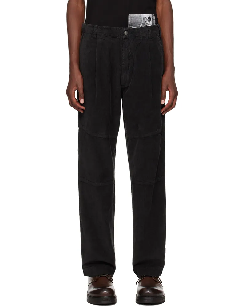 maharishi Black Hemp Cord Carpenter Trousers Black