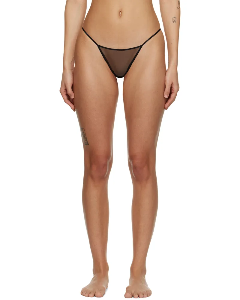 Nensi Dojaka Black Sheer Briefs Black