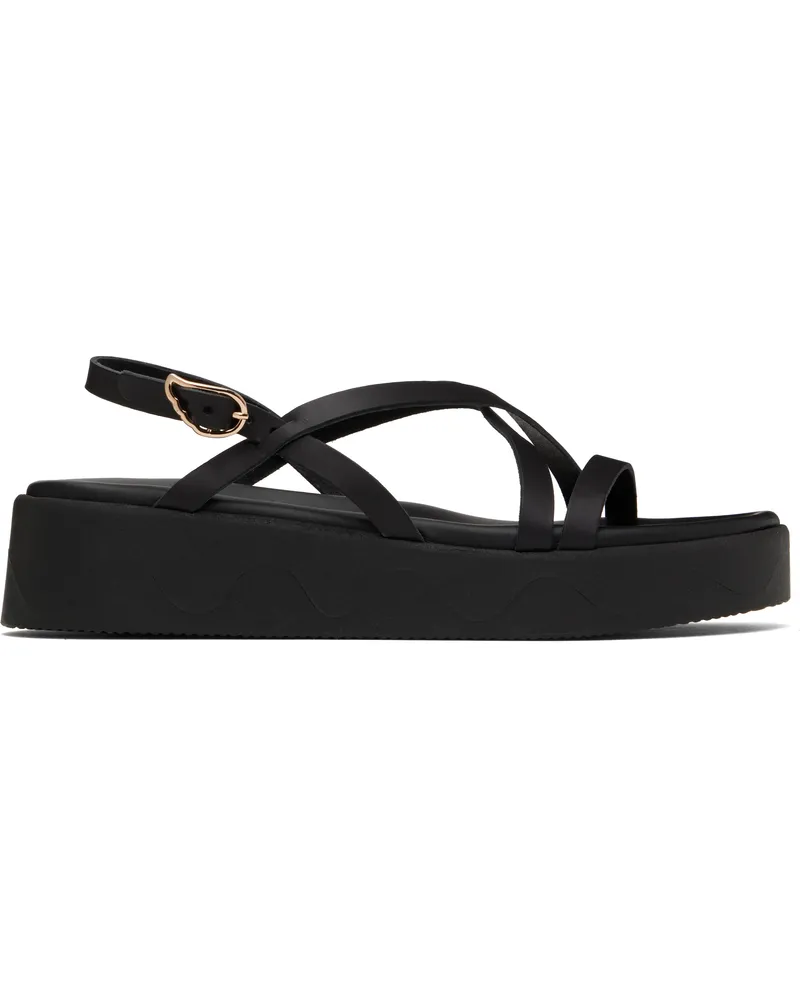 Ancient Greek Sandals Black Silia Sandals Black