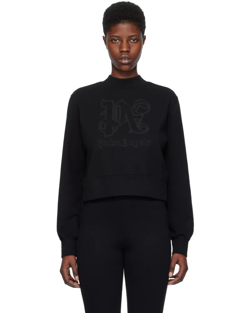 Palm Angels Black Monogram Statement Sweatshirt Black