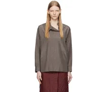 Brown Garment-Dyed Blouse