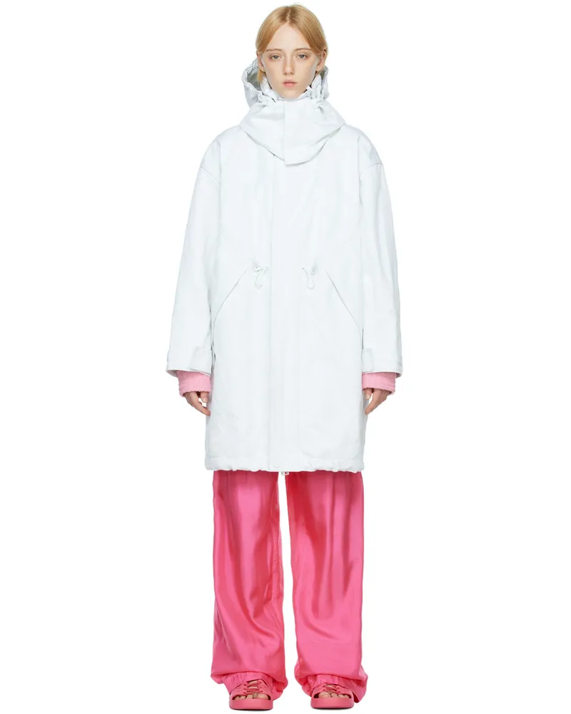 Bottega Veneta White Cotton Parka 9000