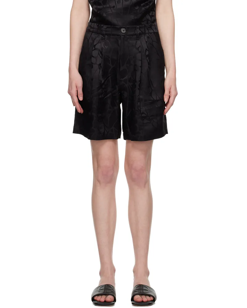 Anine Bing Black Carrie Shorts Print